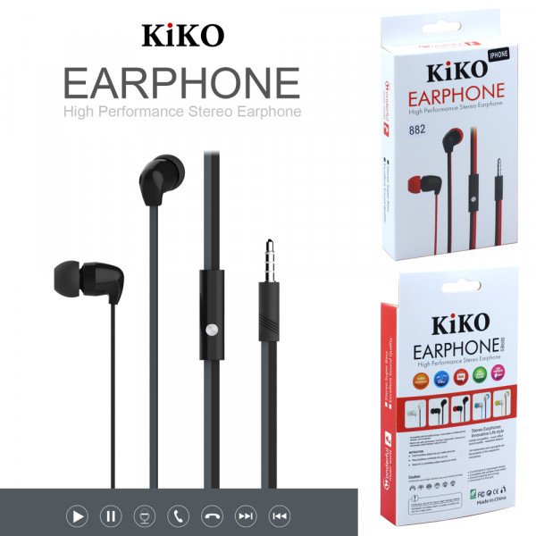 Wholesale KIKO 882 Stereo Earphone Headset with Mic (882 Black)